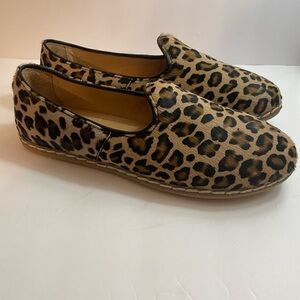 Leopard Print Calf Hair Loafers | Chic Slip-On Flats | Statement Animal Print